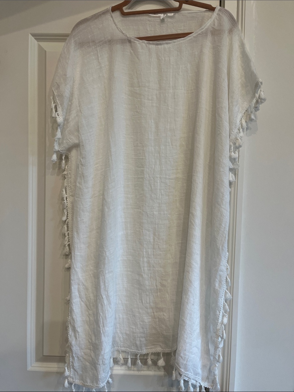WHITE LINEN SWIM COVER-UP - Picture 3 of 5